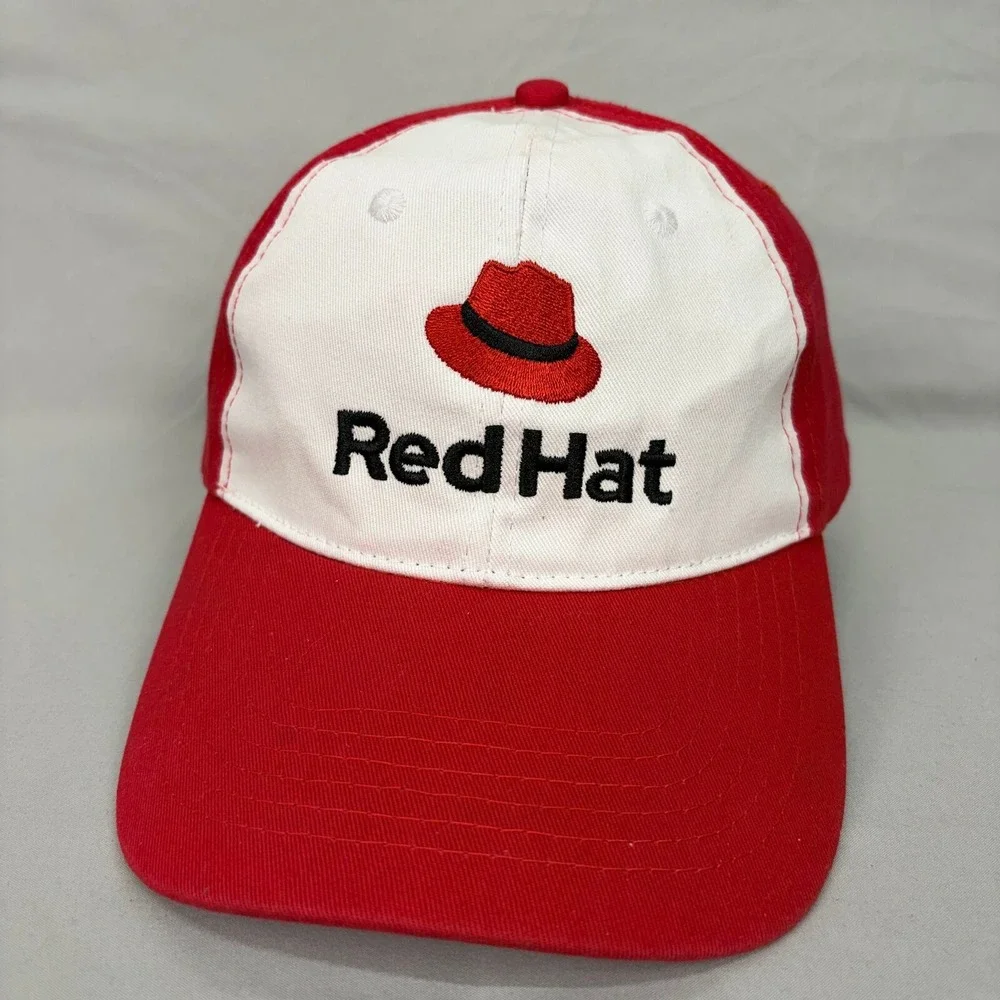 Red Hat Software Promo Hat Unisex OSFM Red White Embroidered Tech Logo Cap
